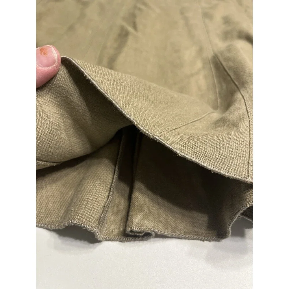 VINTAGE GUNEX Brown A-line Pencil Skirt Linen Women’s Sz 10 - Made In Italy